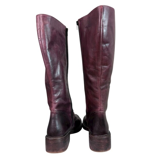 Vintage Foundry Co. Sadelle Burgundy Leather Tall Boots $250 Size EU 41, US 10 - Picture 3 of 9